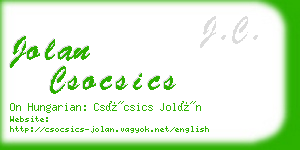 jolan csocsics business card